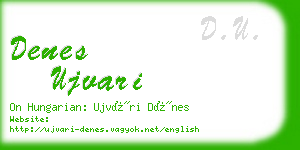 denes ujvari business card